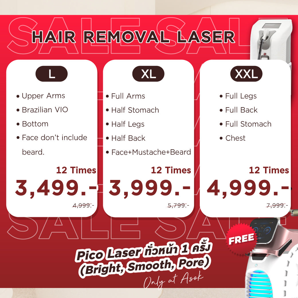 Hair Removal 12 Sessions Available at All Branches Free PICO by Specialist Only Asok