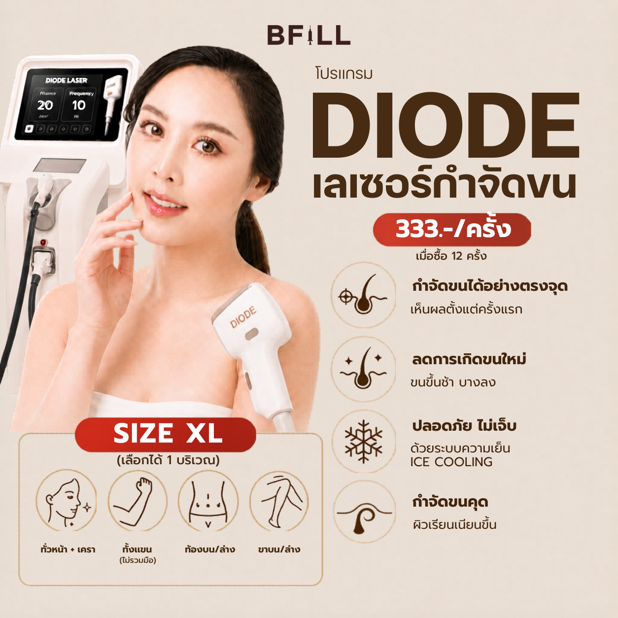 Program Hair Removal Diode Size XL Express Queue By Senior Specialist (x2 Package Duration)