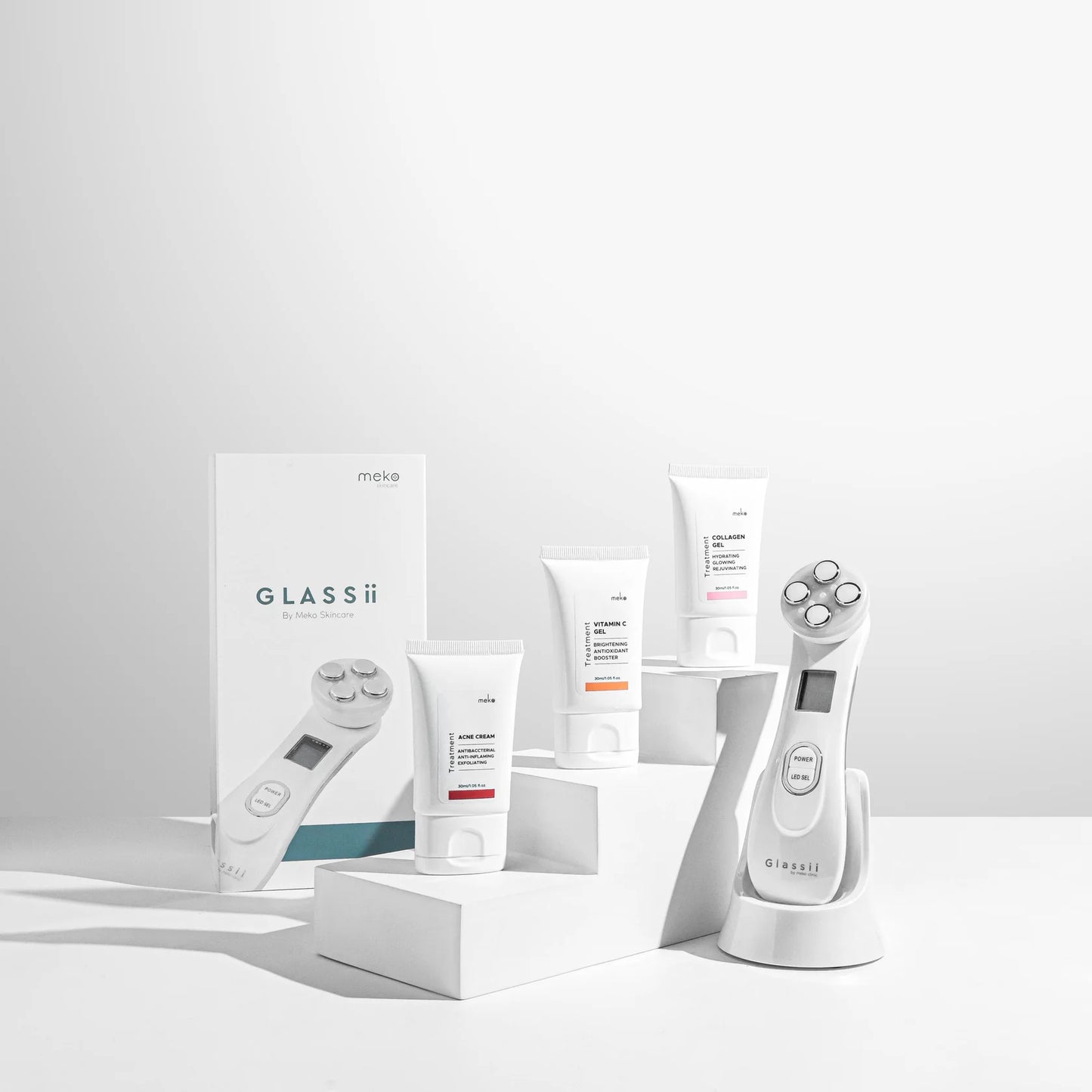 Glassii by meko clinic เครื่องนวดหน้า (Light Therapy) แพคเกจดูแลผิวหน้าพร้อมทรีทเมนต์ผิวหน้า 8 สูตร