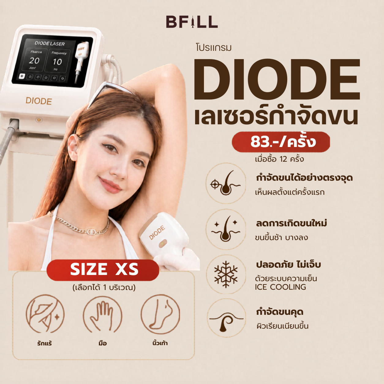 Program Hair Removal Diode Size XS Express Que By Senior Specialist (x2 Package Duration)