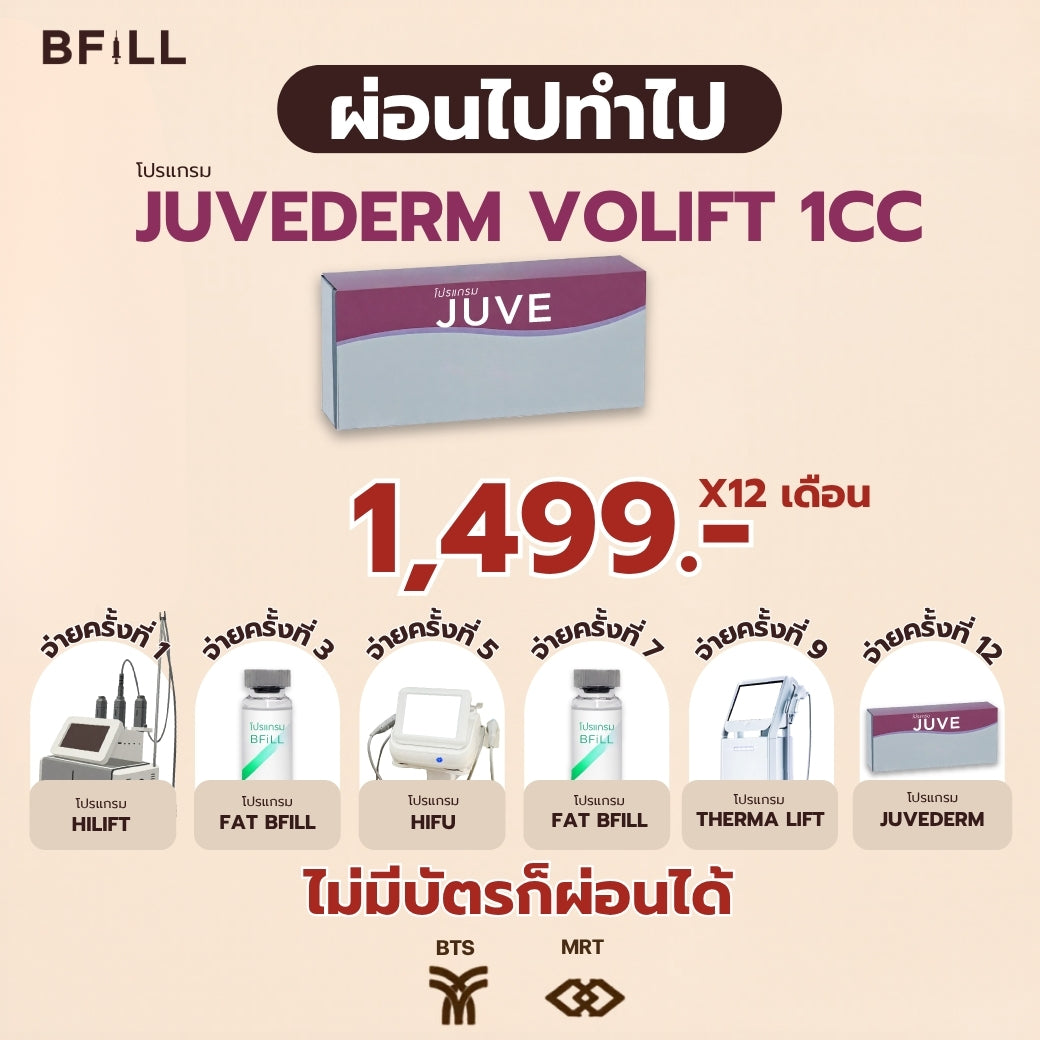 Program FILLER Juvederm 1cc Installment 12 Months 1,499.-/Month By Doctor