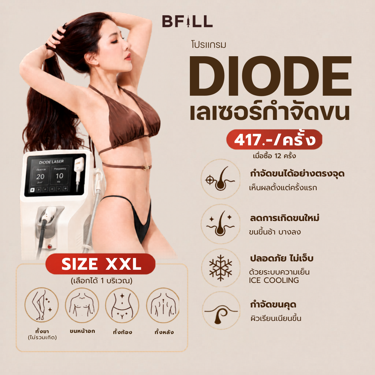 Program Hair Removal Diode Size XXL Express Queue By Senior Specialist (x2 Package Duration)