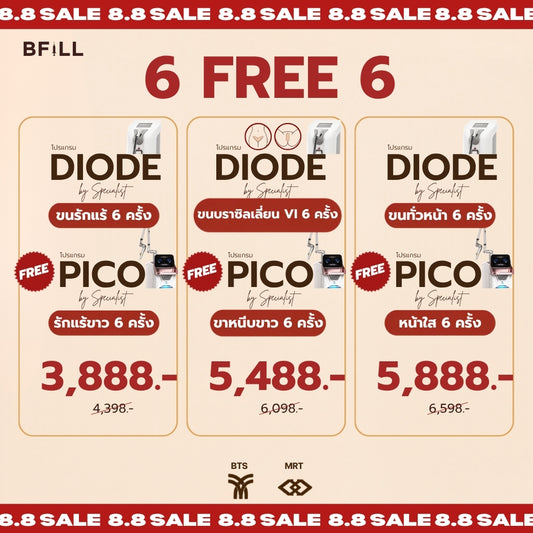 Program Hair Removal 6 Sessions (Available at All Branches) Free Program PICO 6 Sessions by Specialist Only Asok